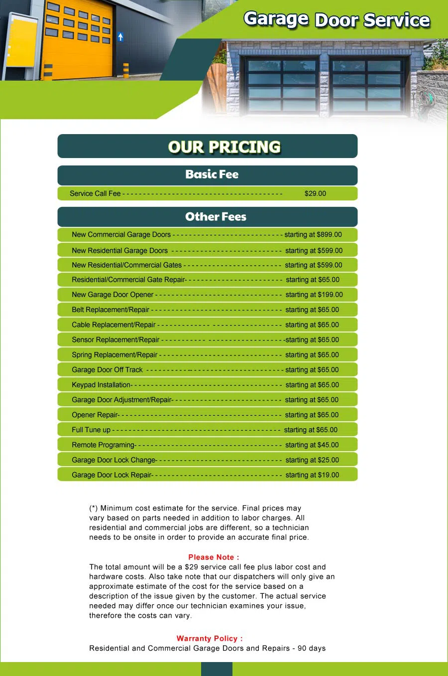 Garage Door 24 Hours Repairs San Diego, CA 858-391-6440